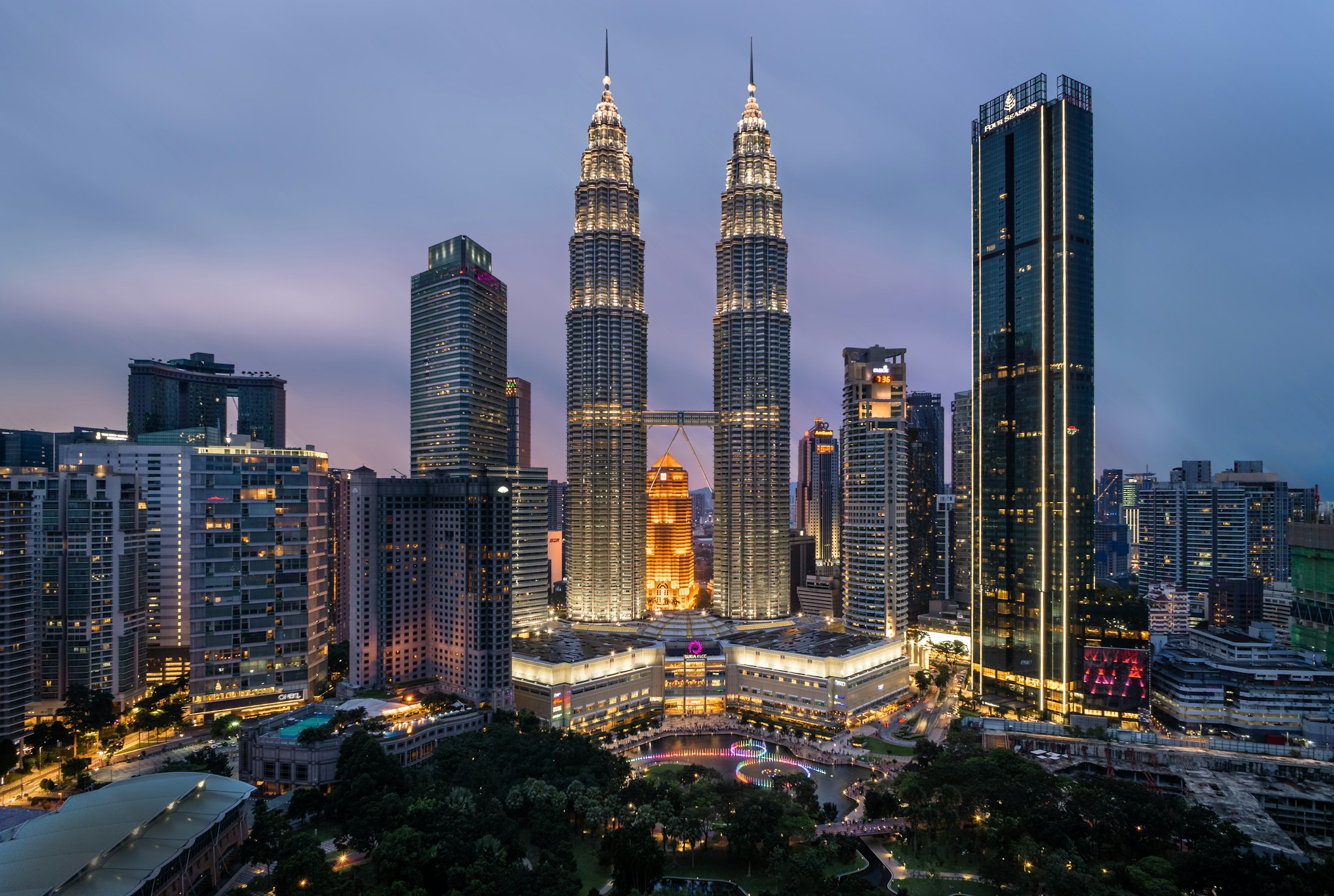 Kuala Lumpur skyline and Petronas Twin Towers